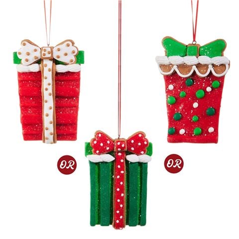 Raz - Holly Jolly Holiday Gingerbread Package Ornament