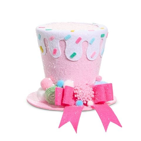 Raz - Holly Jolly Holiday Pink Sprinkles Top Hat Small