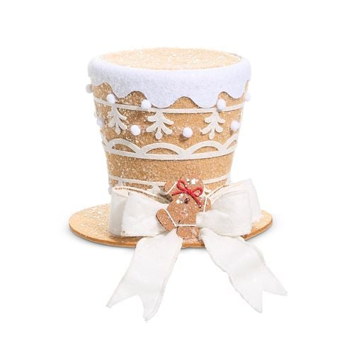 Raz - Holly Jolly Holiday Gingerbread Top Hat Small