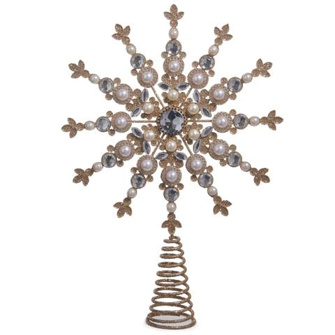 Raz - Holiday Rendezvous Jeweled and Pearl Star Topper