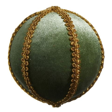 Raz - Holiday Rendezvous-Green Velvet with Gold Braid Ornament
