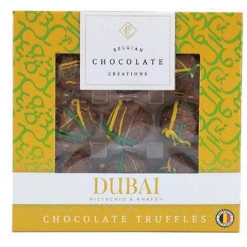 Belgian Chocolate Creations - Dubai-Inspired Pistachio & Knafeh Milk Chocolate Truffles 100g