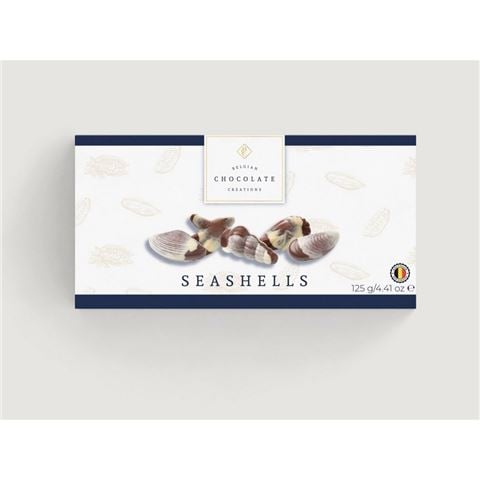 Belgian Chocolate Creations - Milk, Dark & White Chocolate Seashells 125g