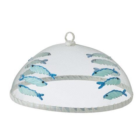 Coastal Home - Sardines Mesh Food Cover White/Blue 35cm