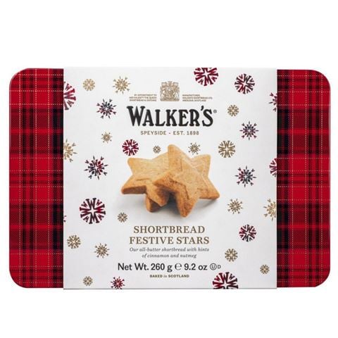 Walkers - Shortbread Festive Stars Tin 260g