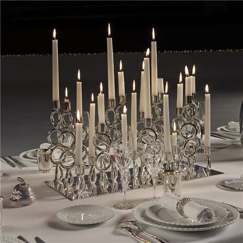Christofle - Vertigo Silver-Plated Triple Ring Candle Holder