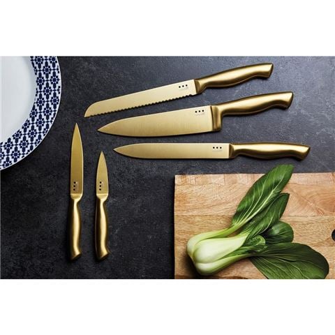 Mastercraft - Brass Finish Stainless Steel Knife Block Set 6pce