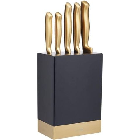 Mastercraft - Brass Finish Stainless Steel Knife Block Set 6pce