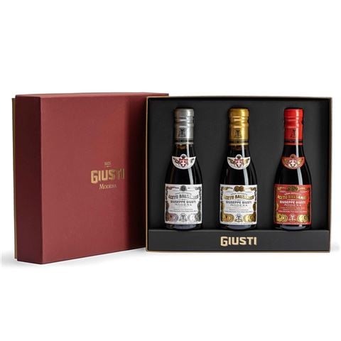 Giusti - Trio of Award Winning Balsamic Vinegar w/Champagnottina Bottles 300ml