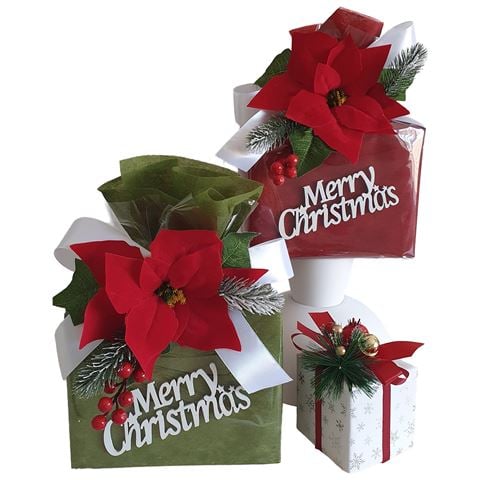 Boz Christmas - Merry Christmas Bag  Moss Green w/Assorted Chocolate Truffles