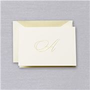 Crane & Co - Engraved A Initial Note Card Set 10pce