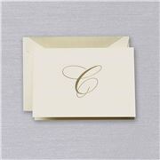 Crane & Co - Engraved C Initial Note Card Set 10pce