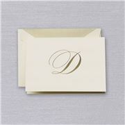 Crane & Co - Engraved D Initial Note Card Set 10pce