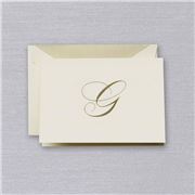 Crane & Co - Engraved G Initial Note Card Set 10pce