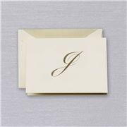 Crane & Co - Engraved J Initial Note Card Set 10pce
