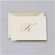 Crane & Co - Engraved K Initial Note Card Set 10pce