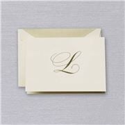 Crane & Co - Engraved L Initial Note Card Set 10pce