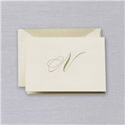 Crane & Co - Engraved N Initial Note Card Set 10pce