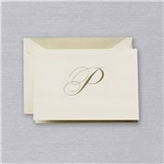 Crane & Co - Engraved P Initial Note Card Set 10pce