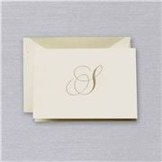 Crane & Co - Engraved S Initial Note Card Set 10pce