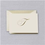 Crane & Co - Engraved T Initial Note Card Set 10pce