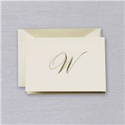 Crane & Co - Engraved W Initial Note Card Set 10pce