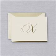 Crane & Co - Engraved X Initial Note Card Set 10pce