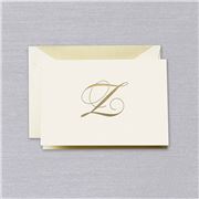 Crane & Co - Engraved Z Initial Note Card Set 10pce