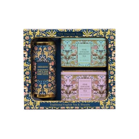 New English Teas Limited - Song Thrush Tea & Biscuits Gift Set w/80 Tea Bags