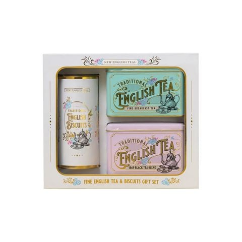 New English Teas Limited - Vintage Victorian Tea & Biscuits Gift Set w/80 Tea Bags