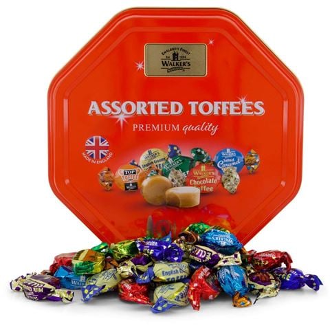 Walkers Chocolates - Assorted Toffees & Chocolate Eclairs w/Red Tin 500g