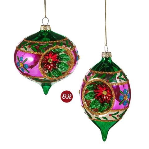 Raz - All Of The Trimmings Green-Toned Witch Eye Ornaments Assorted