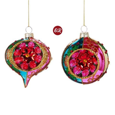 Raz - All Of The Trimmings Blue & Purple Witch Eye Ornament Assorted