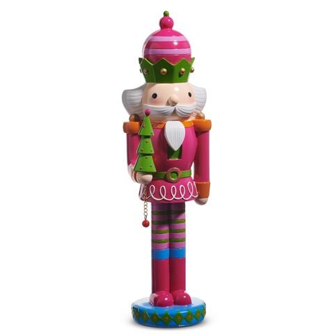Raz - Holly Jolly Holiday Bright Whimsical Nutcracker Figurine