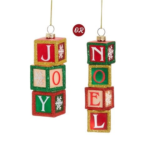 Raz - The Christmas Shoppe Stacking Block Ornament Assorted