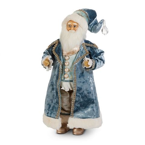 Raz - Holiday Rendezvous Blue Victorian Santa Figurine