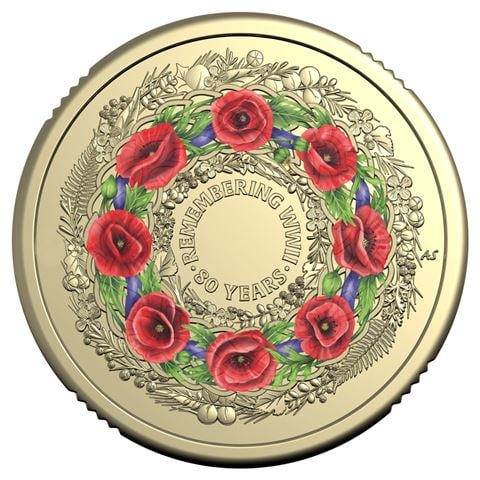 Royal Australian Mint - 2025 Poppy Wreath 80th Anniversary Of WWII $2 Premium Coin Roll