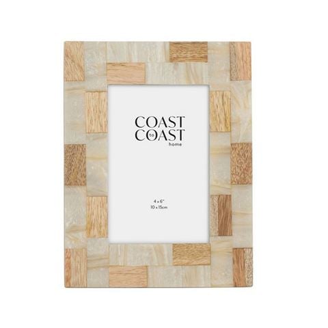 Coastal Home - Floyd Wood & Resin Frame Natural 16.5x21cm