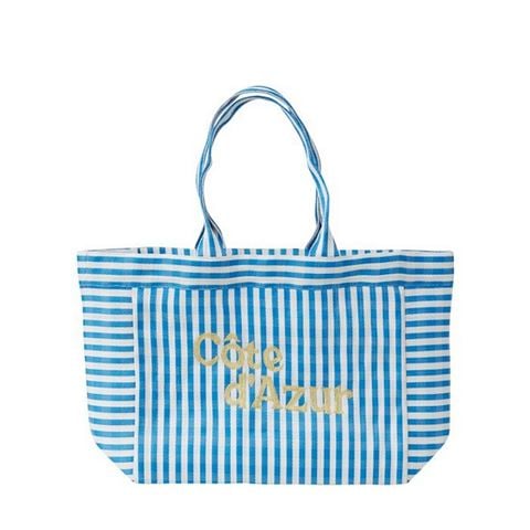 Coastal Home - Cote d'Azur Recycled Tote Blue/White Large 56x16x34cm