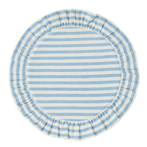 Coastal Home - Lucille Cotton Stripe Placemat Sky 36cm