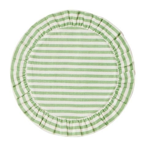 Coastal Home - Lucille Cotton Stripe Placemat Jade 36cm