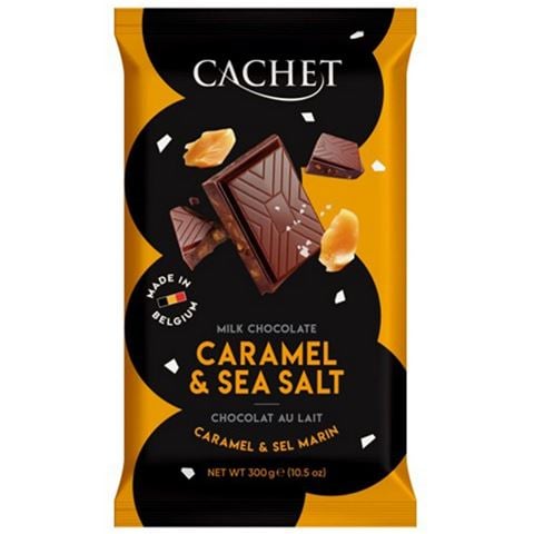 Cachet - Milk Chocolate Caramel & Sea Salt Block Extra Large 300g