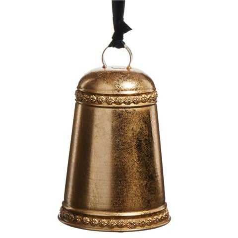 Raz - Deck The Halls Gold Bell Ornament Large