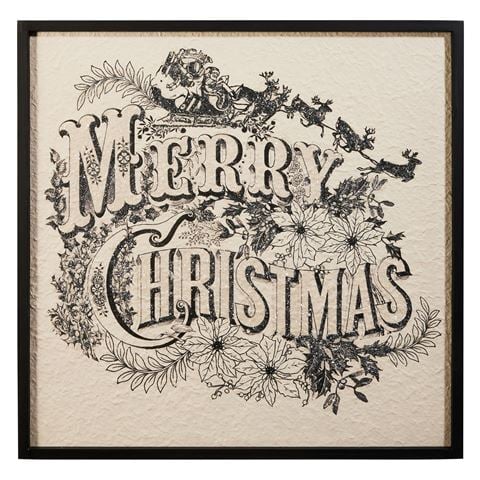 Raz - Deck The Halls Vintage Merry Christmas Wall Art