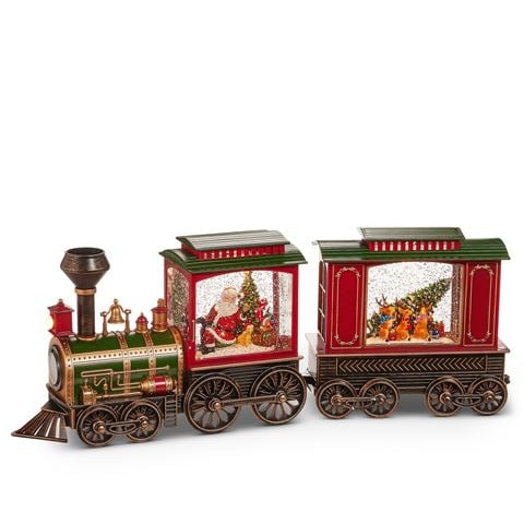 Raz - Holiday Water Lanterns Santa & Reindeer Lighted Water Train