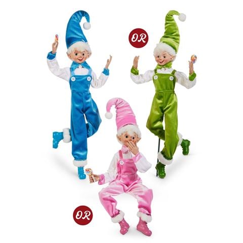 Raz - Holly Jolly Holiday Jolly Posable Elf Large