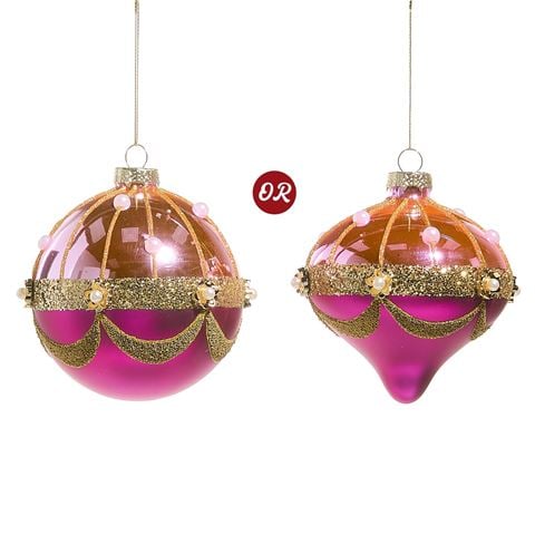 Raz - All Of The Trimmings Pink  & Gold Fairground Ornament Assorted