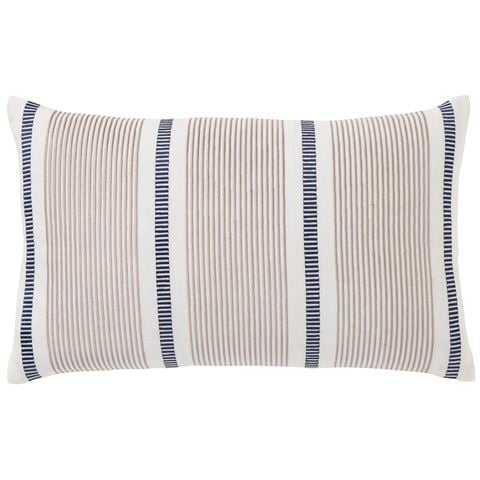 Paloma - Marseille Linen Cushion Sand & Navy 30x50cm