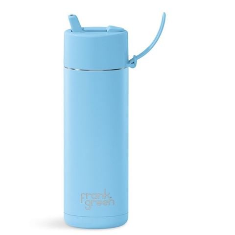 Frank Green Ceramic Reusable Bottle w/Flip Straw Lid Sky Blue 595ml - Peter's of Kensington