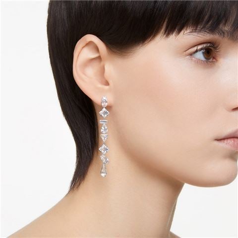 Swarovski Jewellery - Mesmera Asymmetrical Drop Earrings w/Crystal Rhodium-Plated